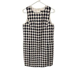 Ann Taylor Factory Petite Houndstooth Sleeveless Dress Career Size 8